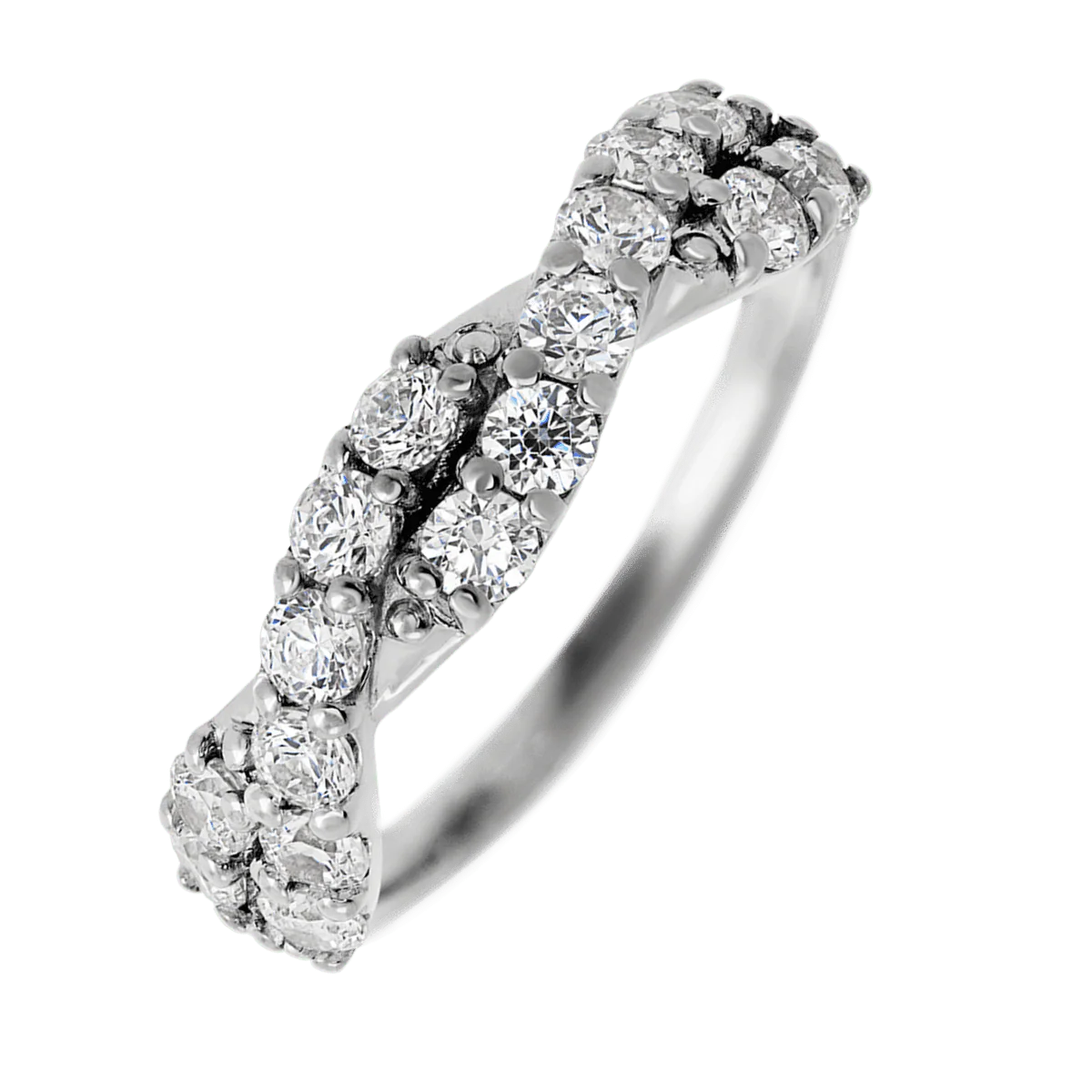 10K White Gold band with 16 Round Lab Grown Diamond having TCW-.8