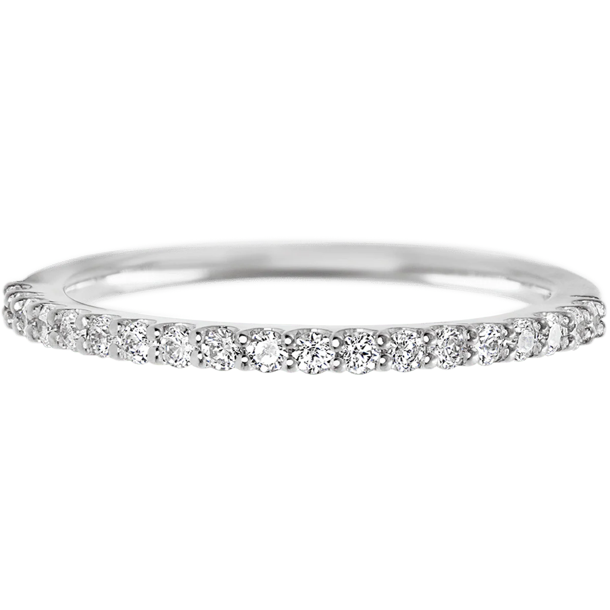 10K White Gold band with 21 Round Lab Grown Diamond having TCW-.32 - Image 2