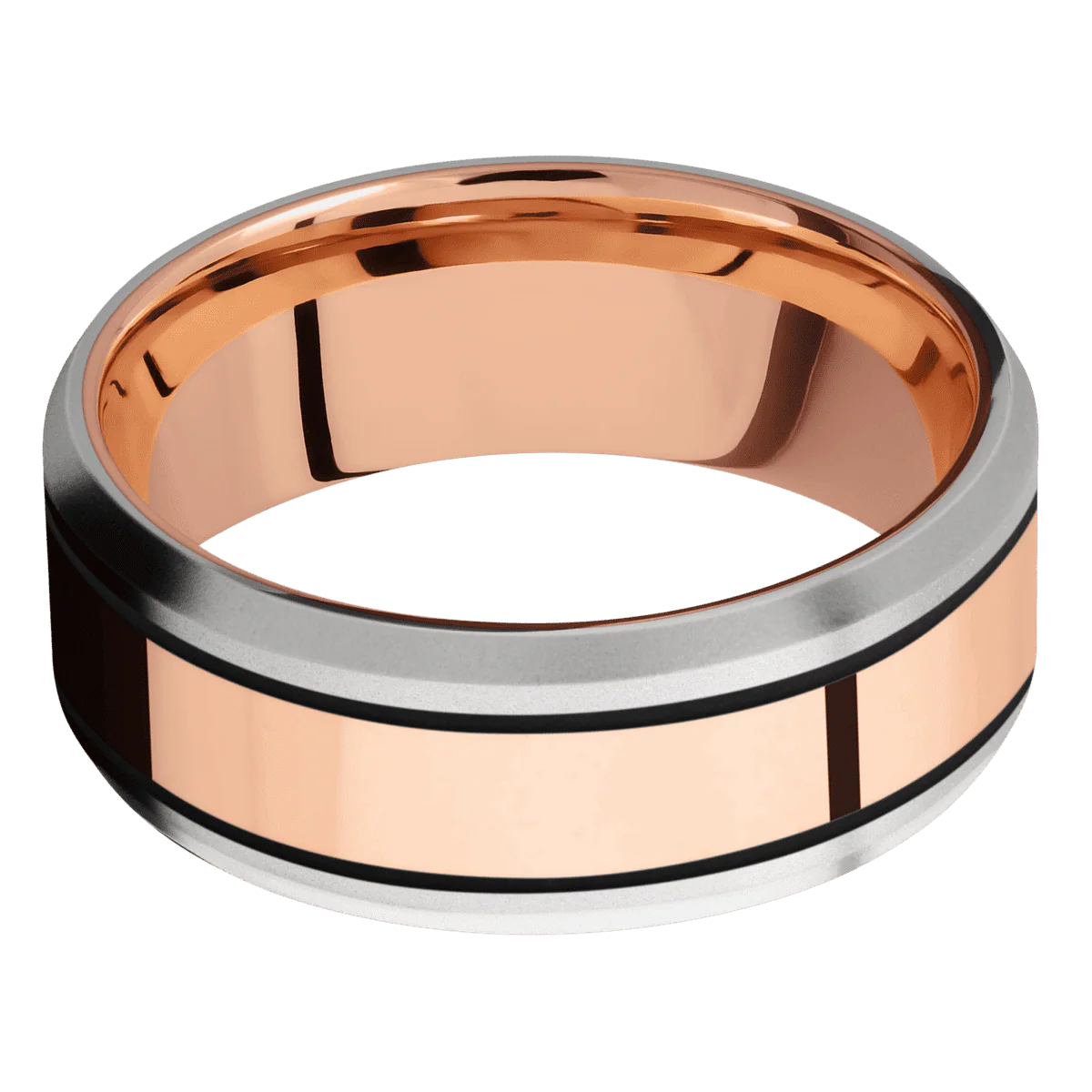 10K White Gold + Bead , Bead Finish + 14K Rose Gold - Image 3