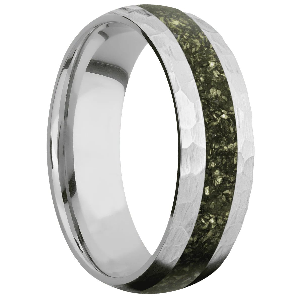 10K White Gold + Hammer Finish