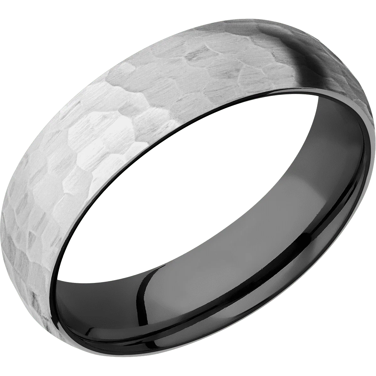 10K White Gold + Hammer Finish + Zirconium - Image 2