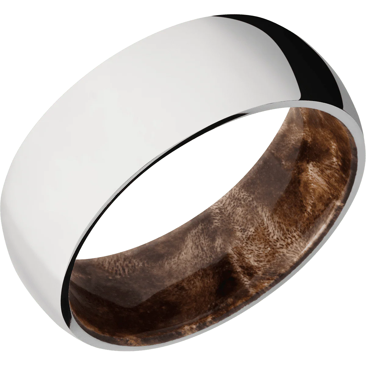 10K White Gold + Polish Finish + Maple Burl - Image 2