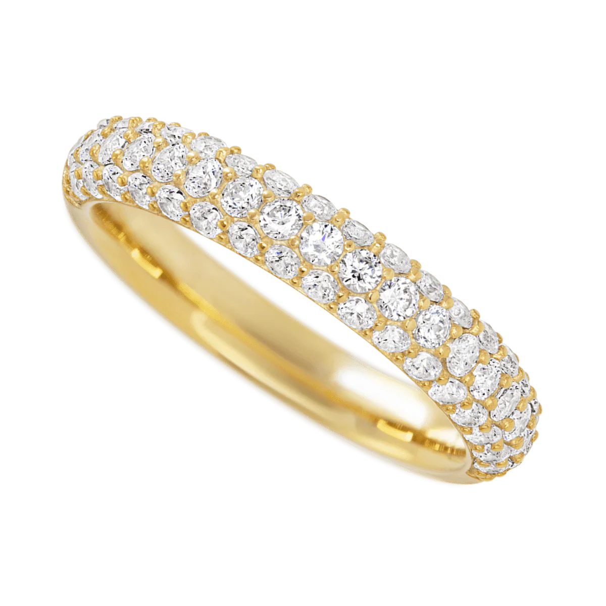 10K Yellow Gold band with 18 Round and 34 Round Lab Grown Diamond (ST) having TCW-.87 - Image 3