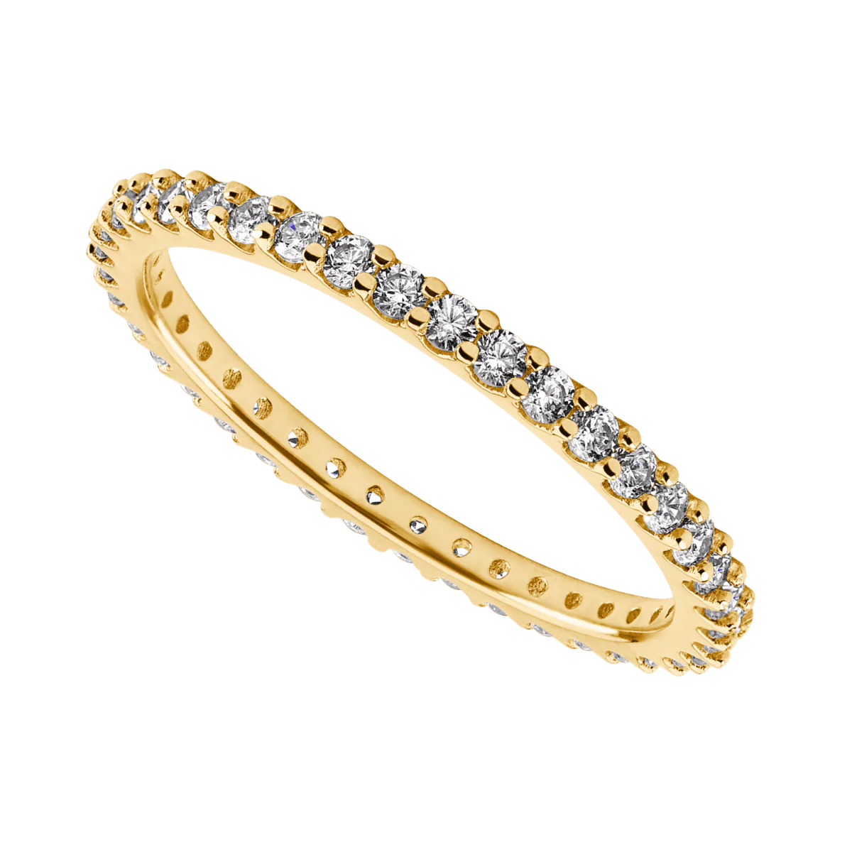 10K Yellow Gold band with 41 Round Lab Grown Diamond having TCW-.62 - Image 3