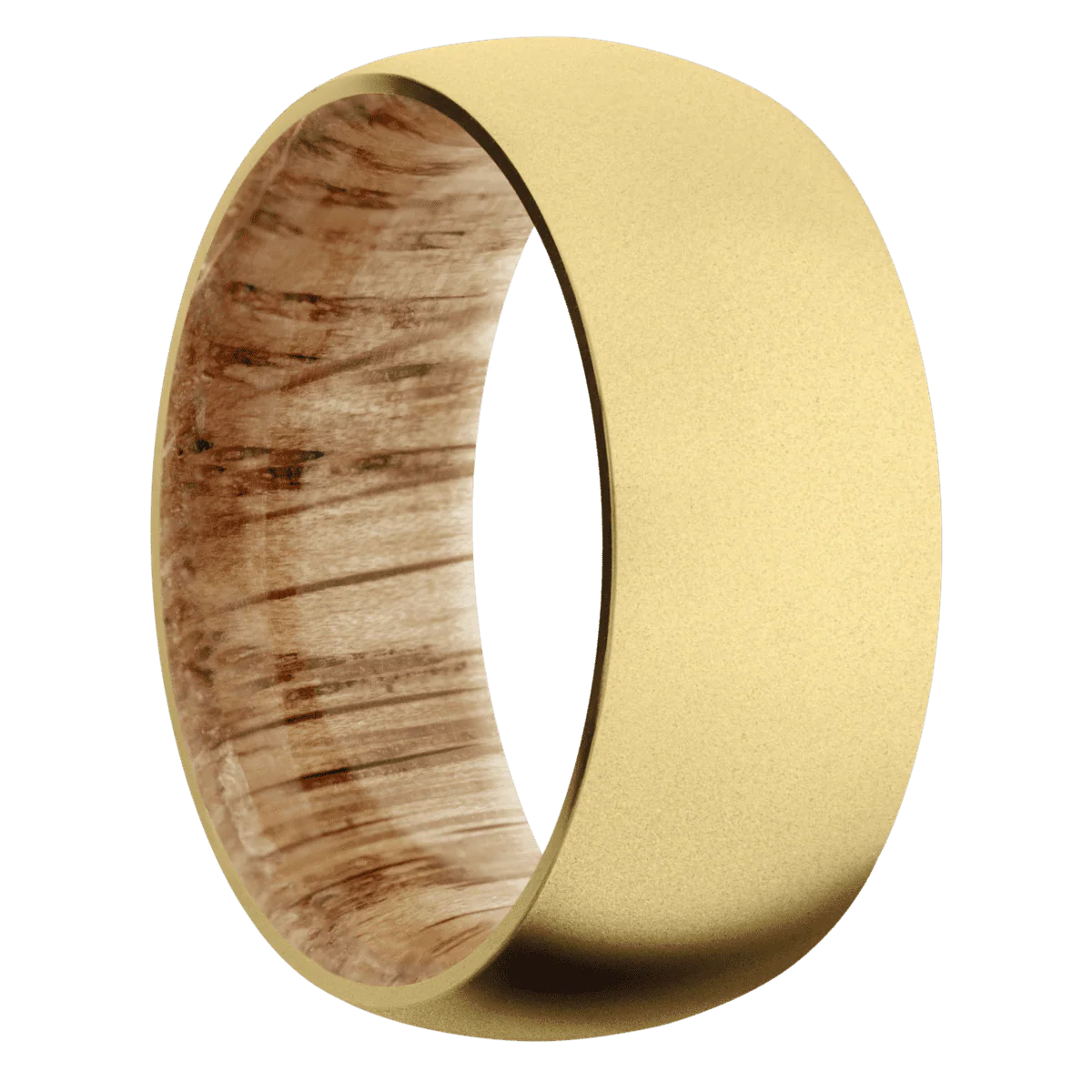 10K Yellow Gold + Bead Finish + Natural Oak