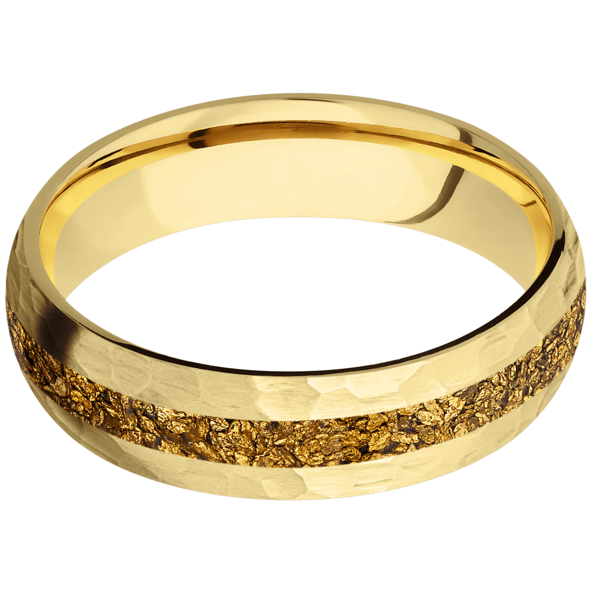 10K Yellow Gold + Hammer Finish - Image 3