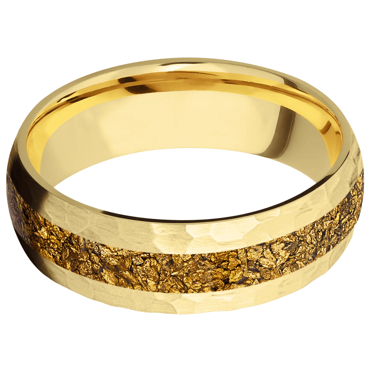 10K Yellow Gold + Hammer Finish - Image 3