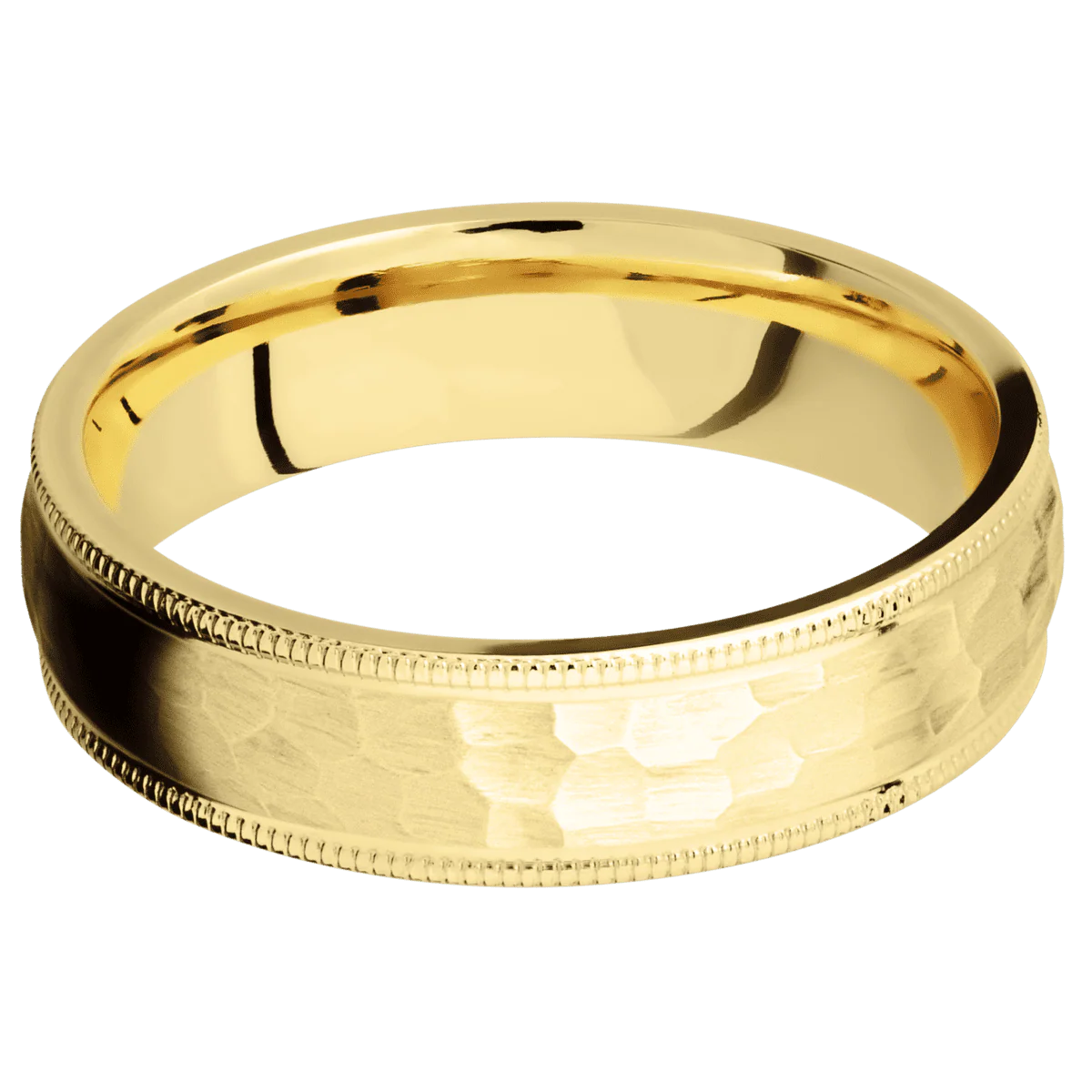 10K Yellow Gold + Hammer Finish - Image 3
