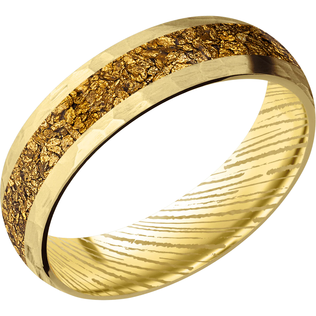 10K Yellow Gold + Hammer Finish - Image 2