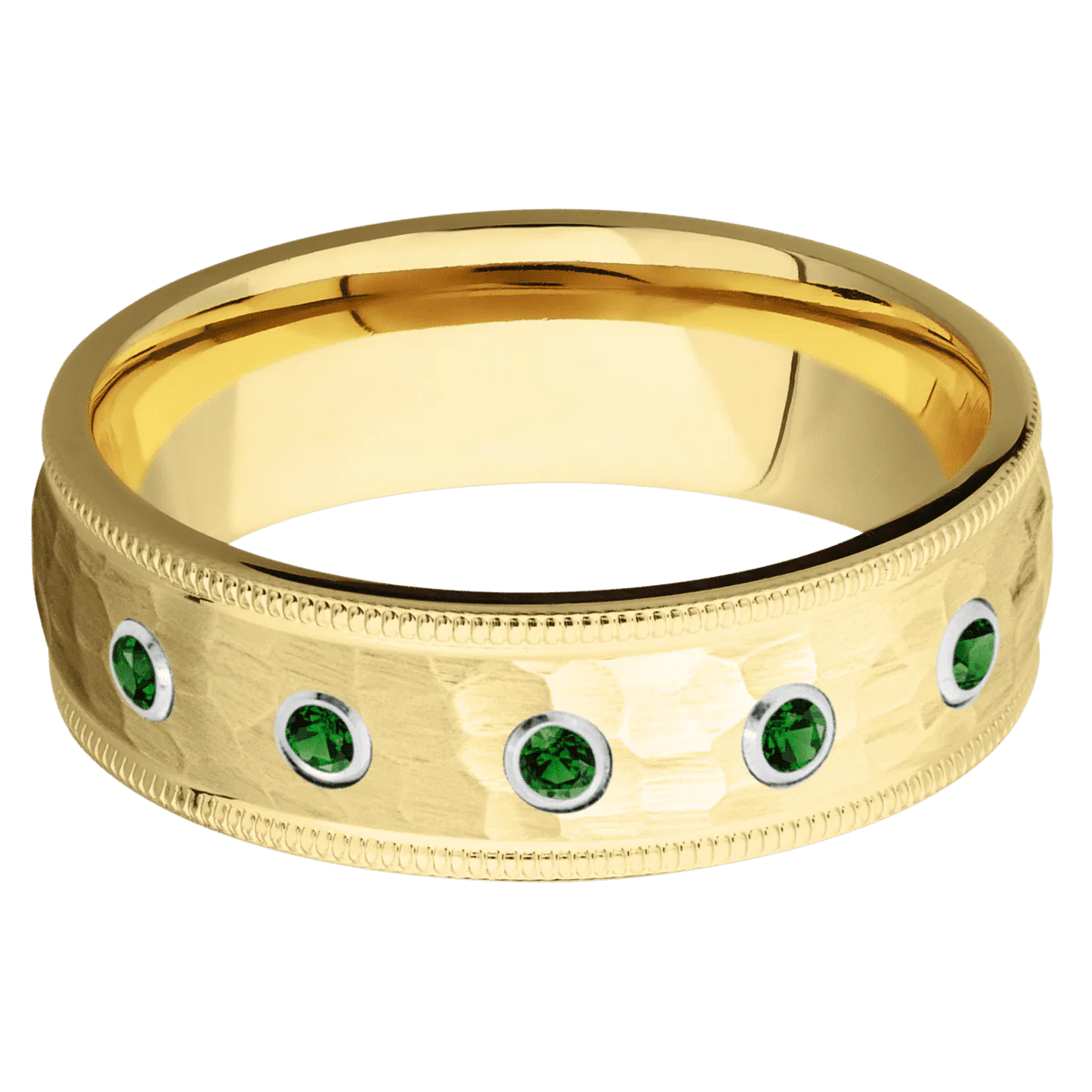 10K Yellow Gold + Hammer Finish - Image 3