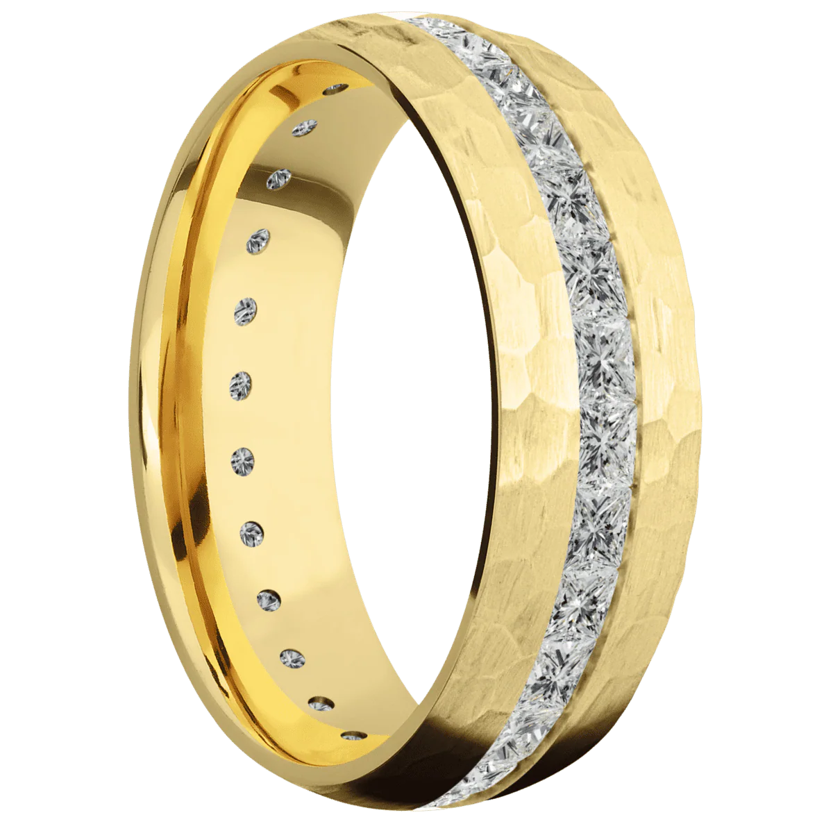 10K Yellow Gold + Hammer Finish