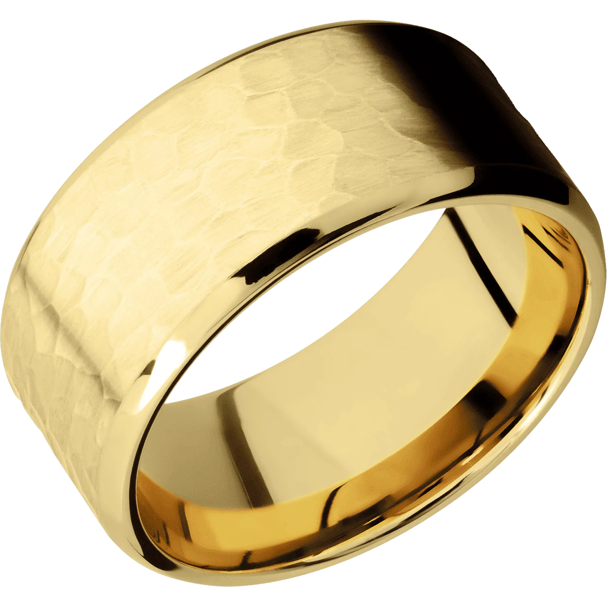 10K Yellow Gold + Hammer , Polish Finish - Image 2