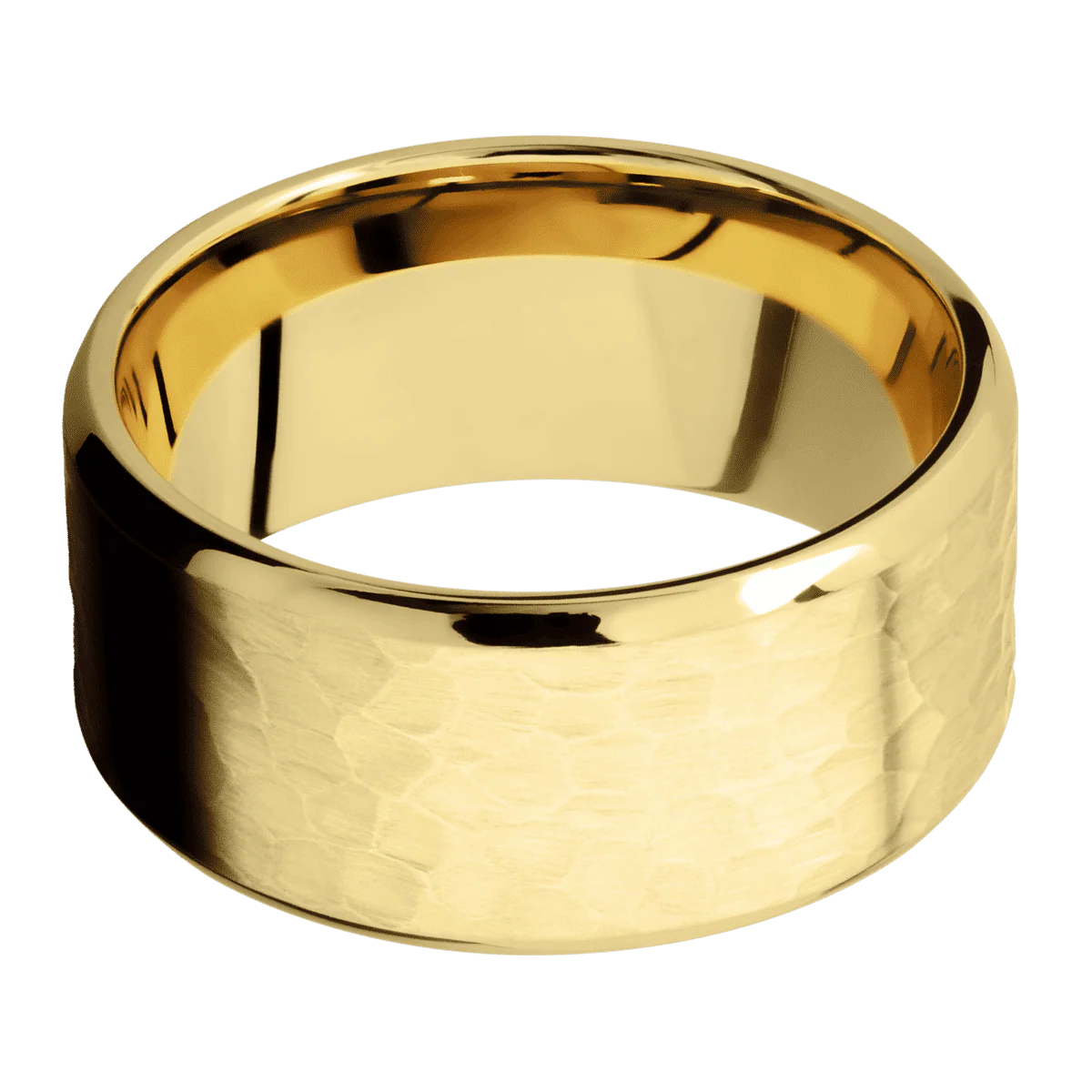 10K Yellow Gold + Hammer , Polish Finish - Image 3