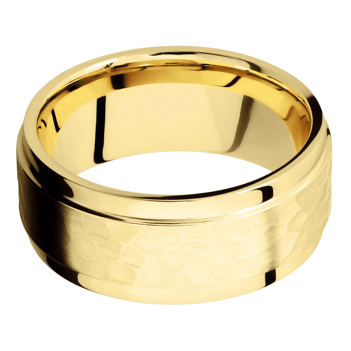 10K Yellow Gold + Hammer , Polish Finish - Image 3