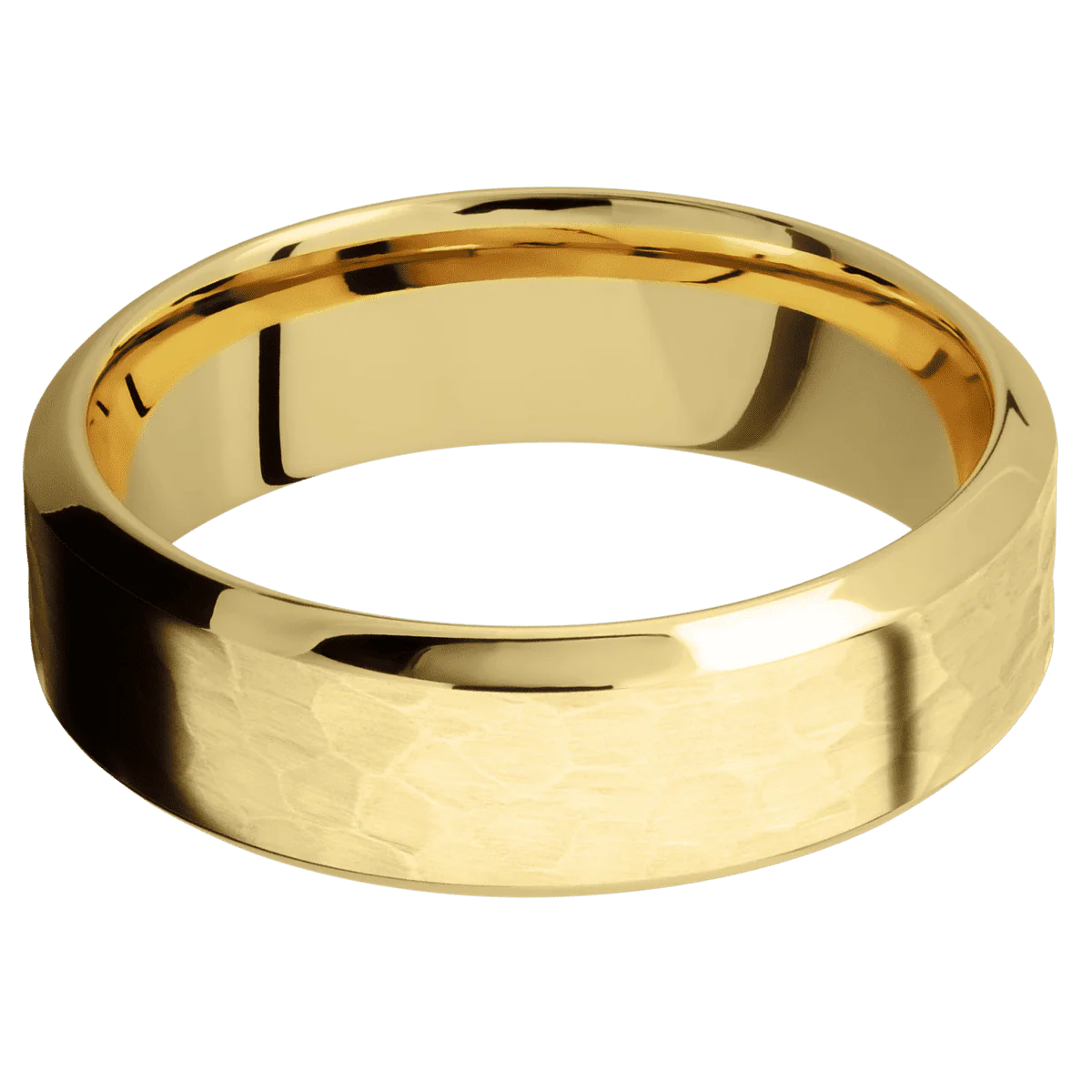 10K Yellow Gold + Hammer , Polish Finish - Image 3