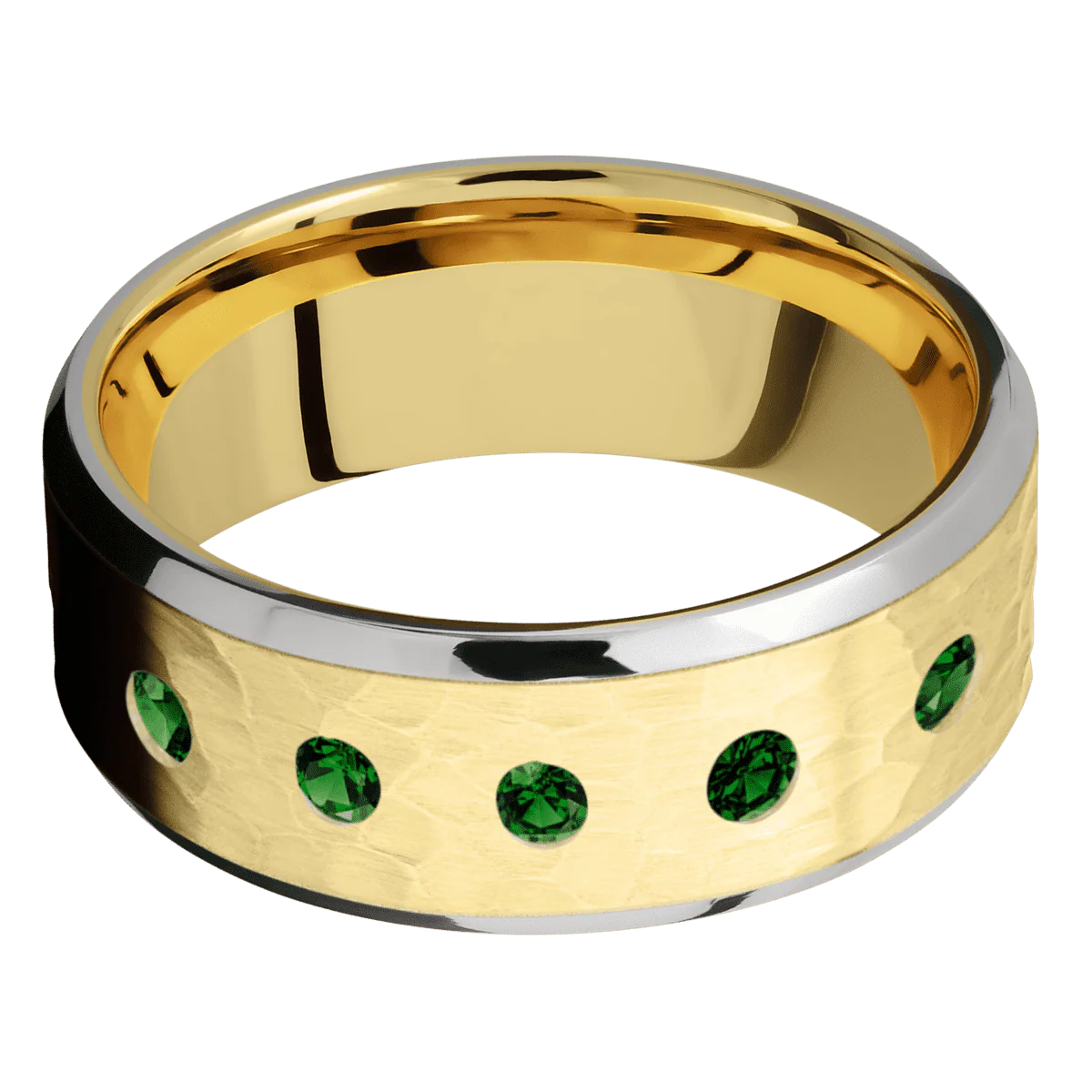 10K Yellow Gold + Hammer , Sand Finish - Image 3
