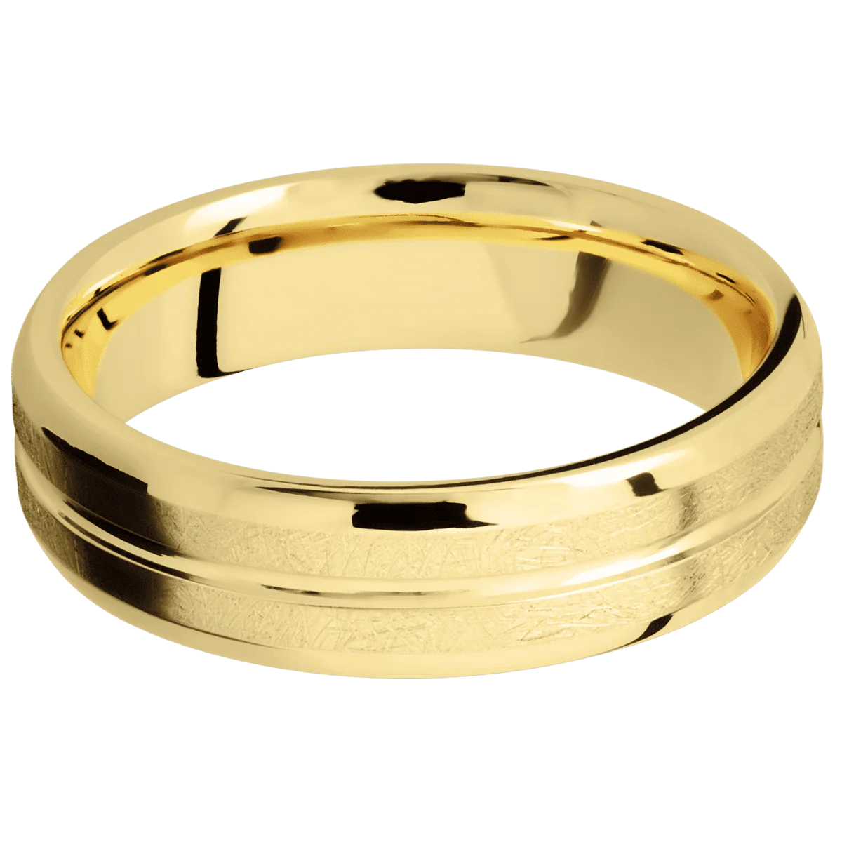 10K Yellow Gold + Polish , Distressed Finish - Image 3