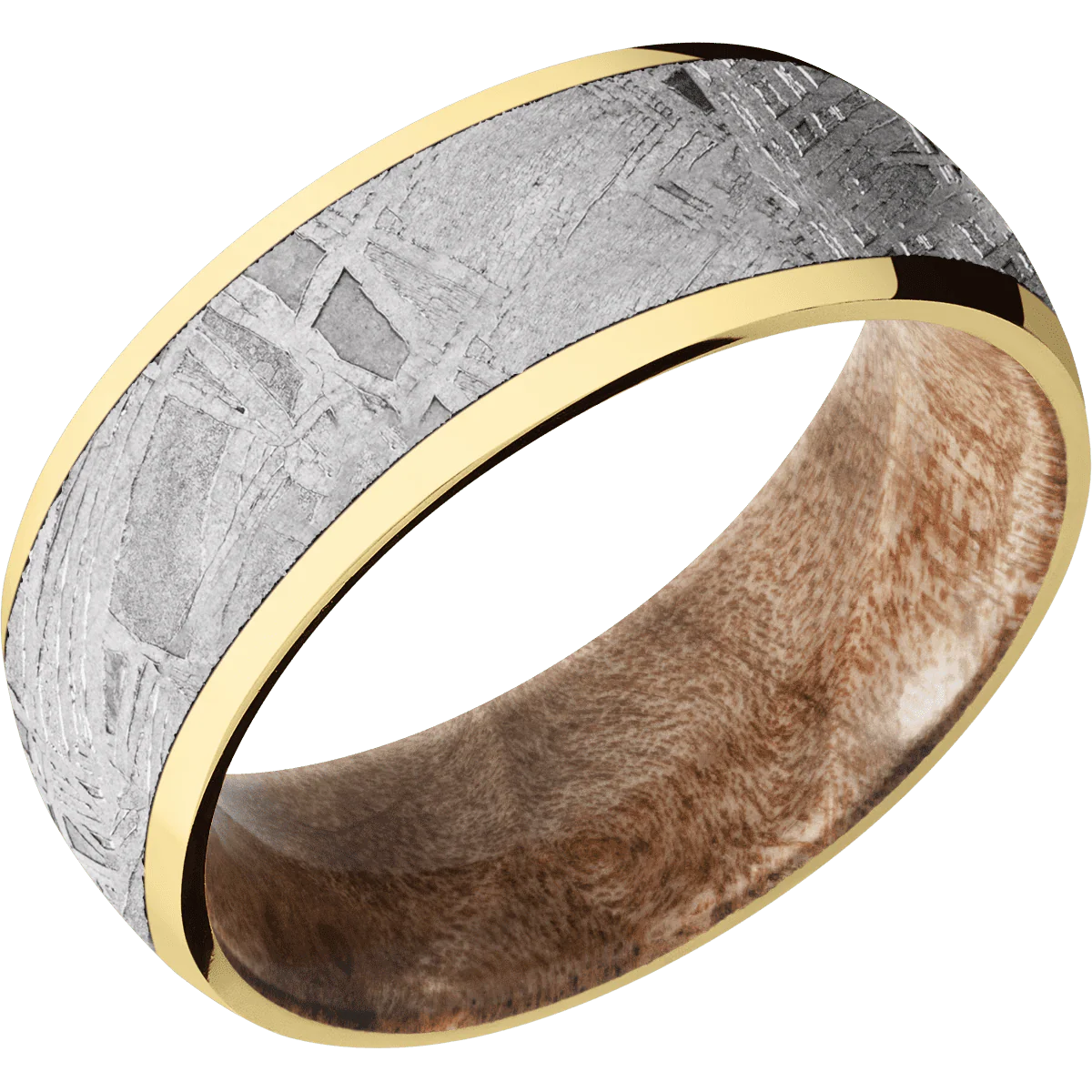 10K Yellow Gold + Polish Finish + Maple Burl - Image 2