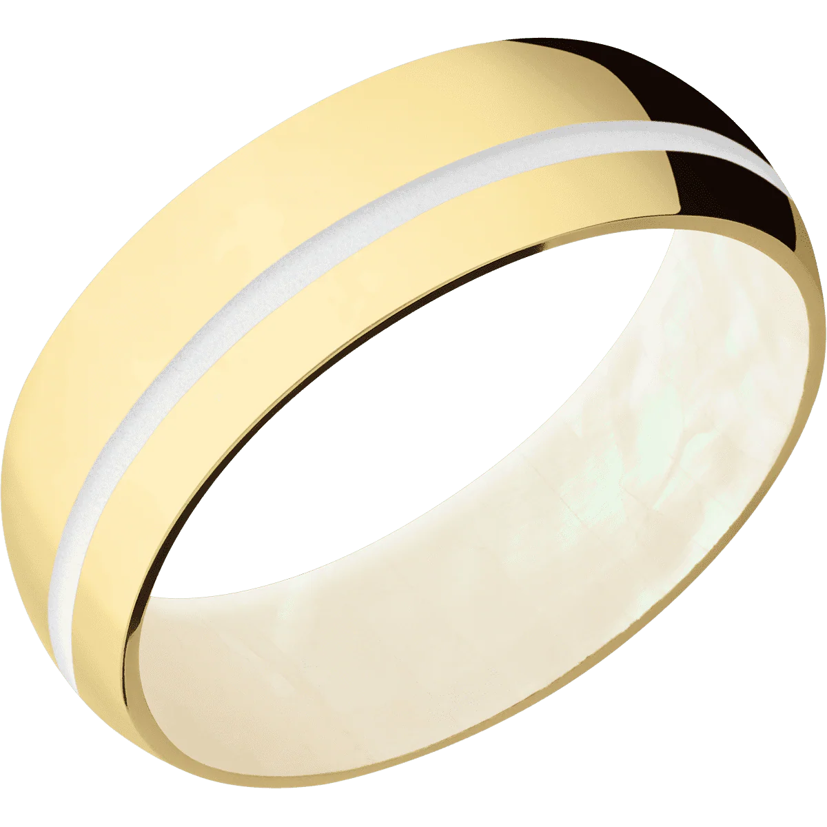 10K Yellow Gold + Polish , Polish Finish + Freshwater Mother of Pearl - Image 2