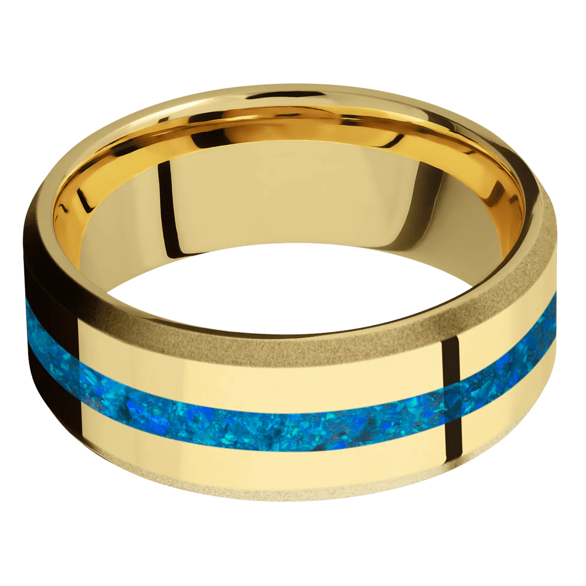 10K Yellow Gold + Polish , Sand Finish - Image 3