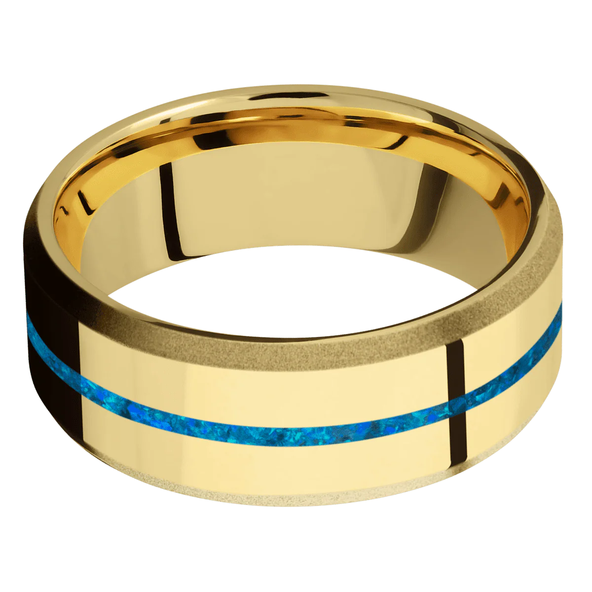 10K Yellow Gold + Polish , Sand Finish - Image 3