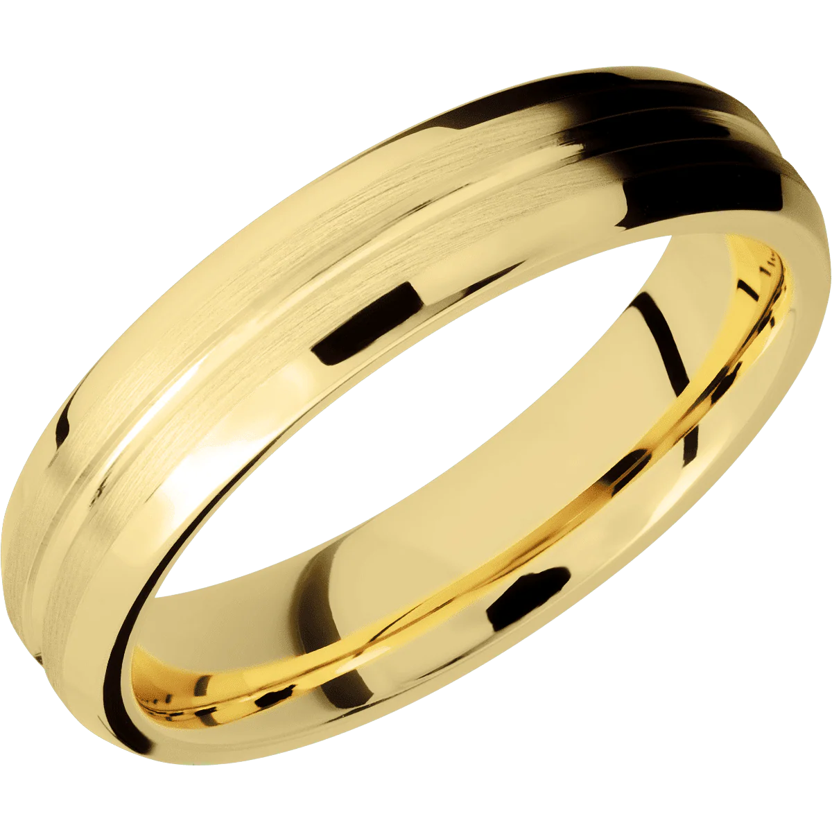 10K Yellow Gold + Polish , Satin Finish - Image 2