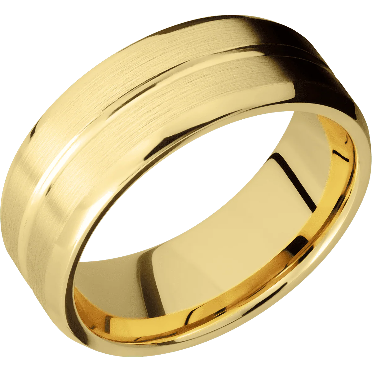 10K Yellow Gold + Polish , Satin Finish - Image 2