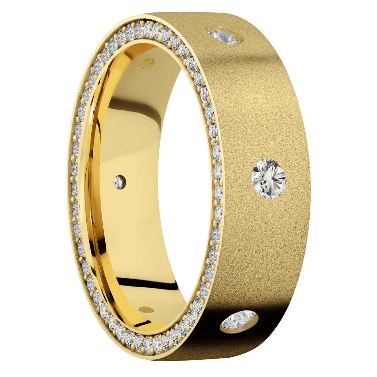 10K Yellow Gold + Sand Finish