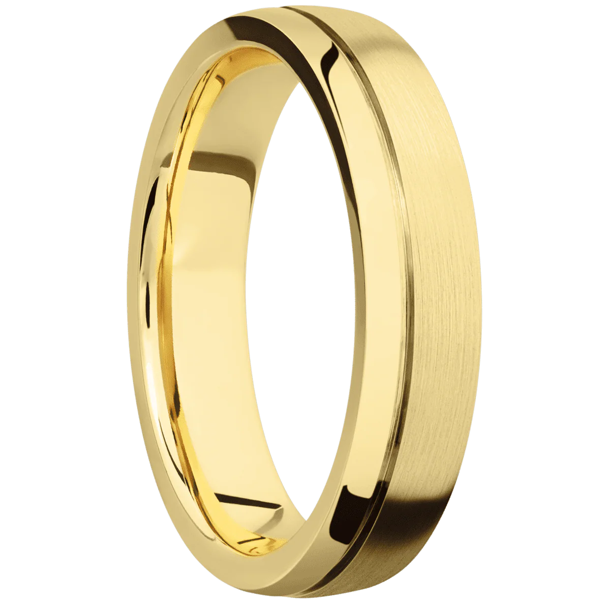 10K Yellow Gold + Satin , Polish Finish