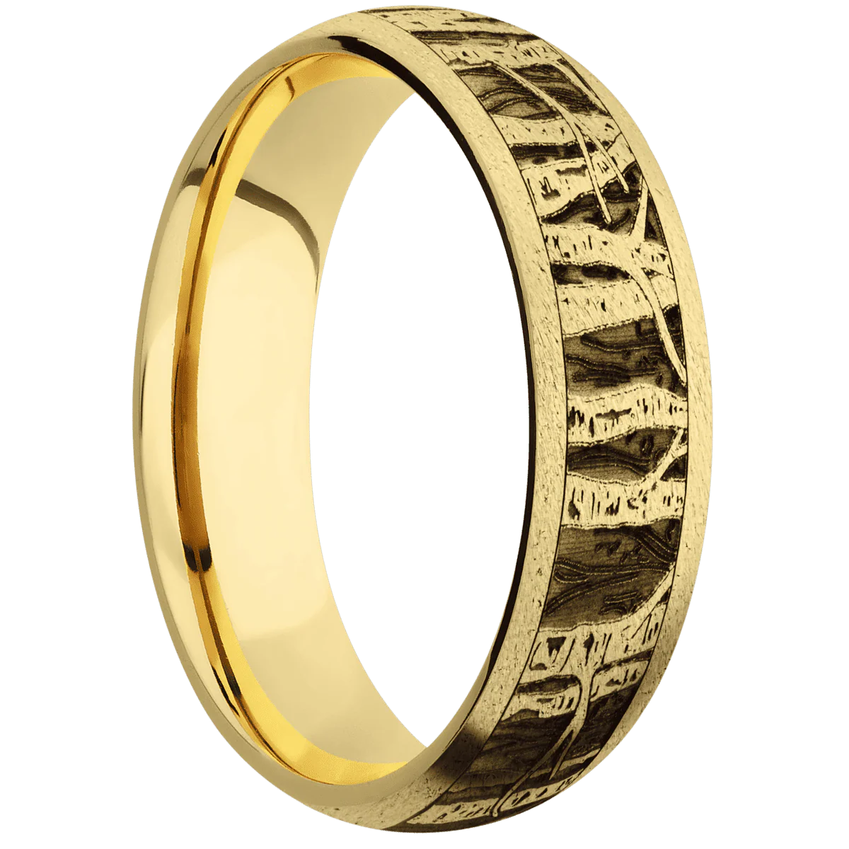 10K Yellow Gold + Stone Finish