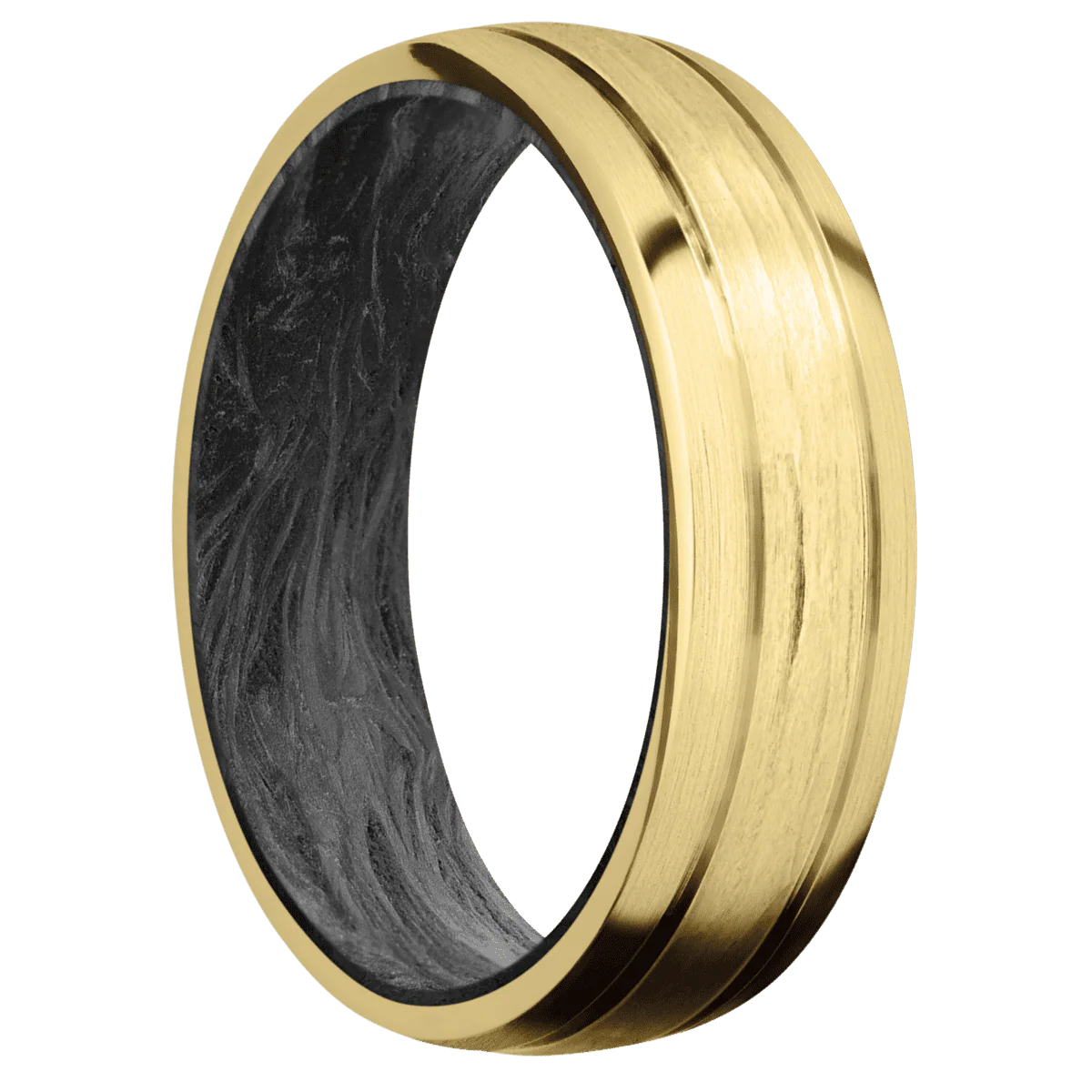 10K Yellow Gold + Treebarkh , Satin Finish + Forged Carbon Fiber