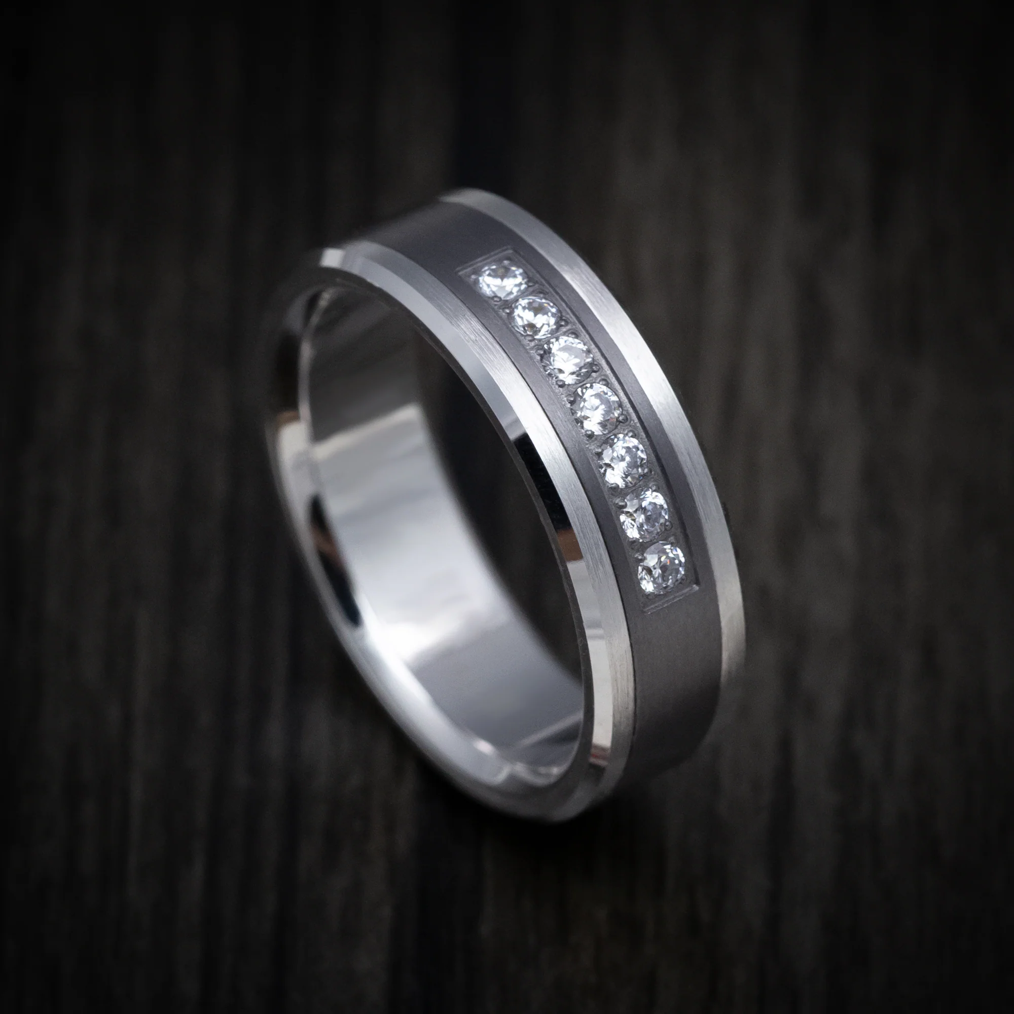 14K Gold and Tantalum Men's Ring with Diamonds
