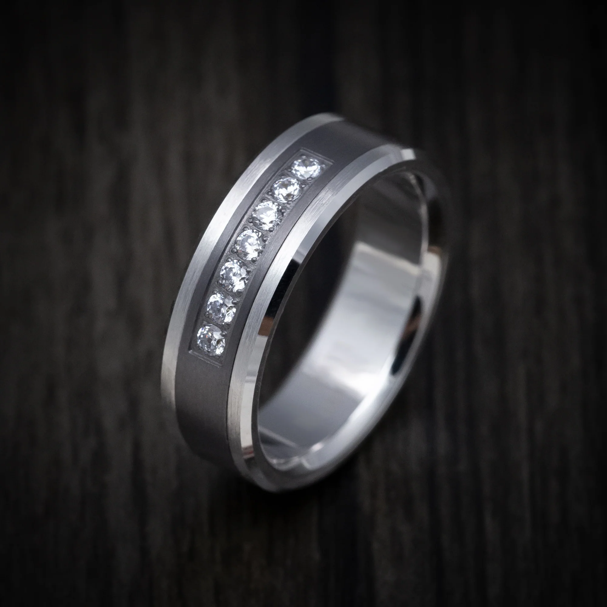 14K Gold and Tantalum Men's Ring with Diamonds - Image 3