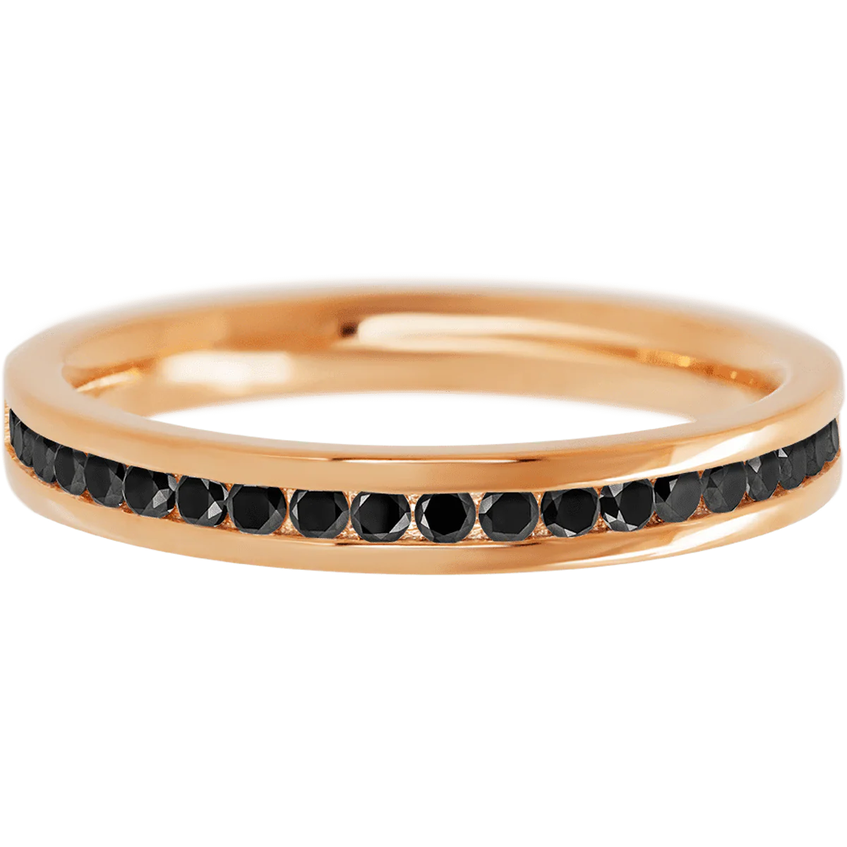 14K Rose Gold band with 21 Round Black Diamond having TCW-.32 - Image 2