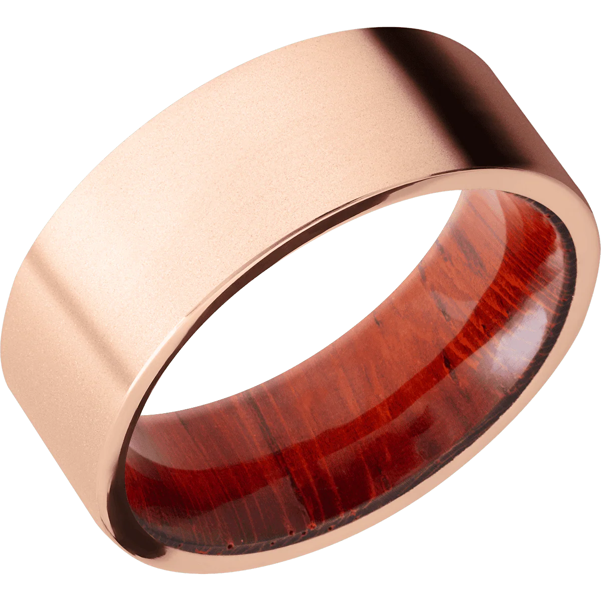 14K Rose Gold + Bead Finish + Padauk - Image 2