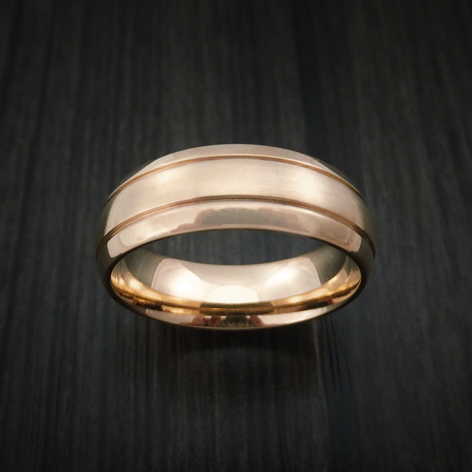 Rose Gold Classic Style Wedding Men's Band Custom Made - Image 2