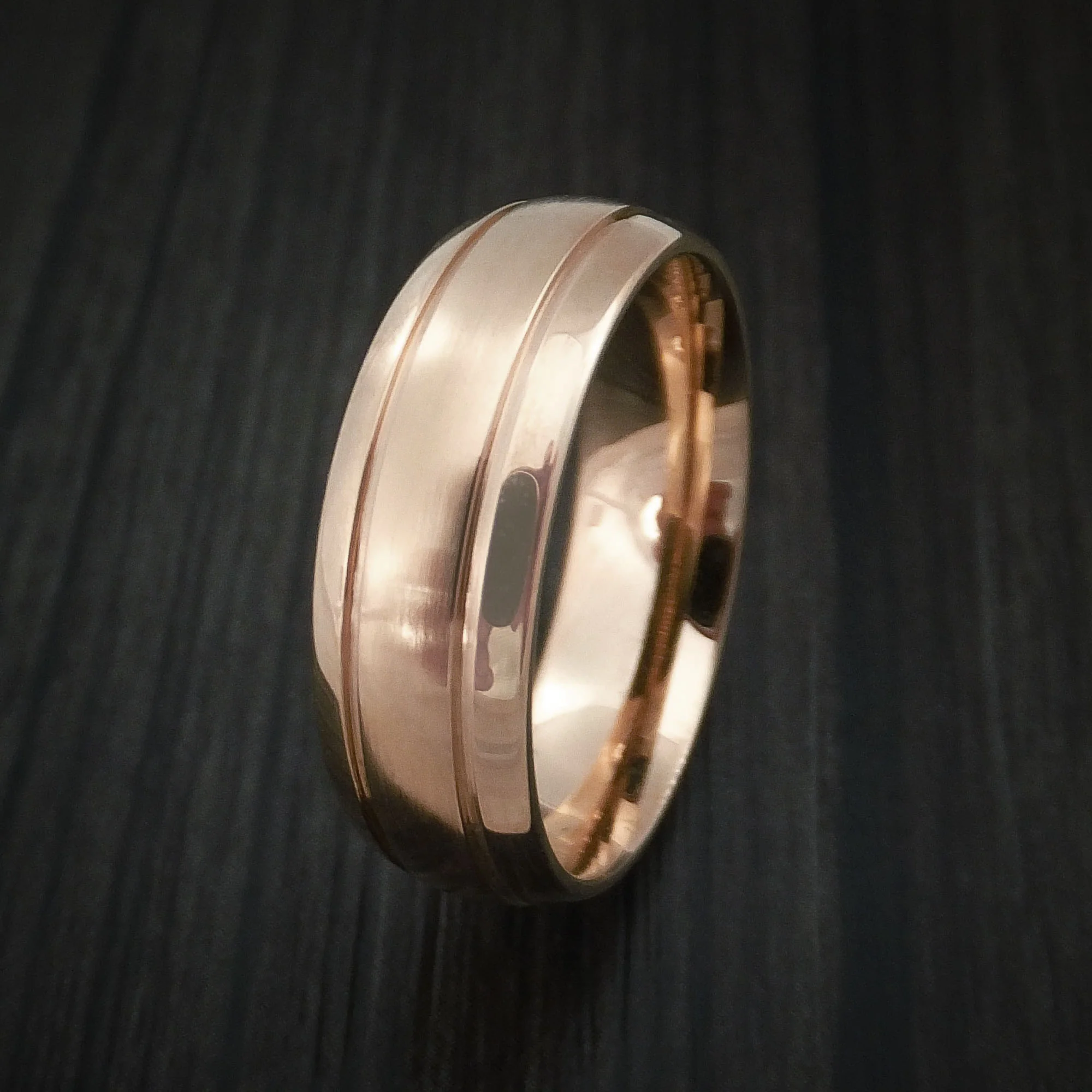 Rose Gold Classic Style Wedding Men's Band Custom Made - Image 4