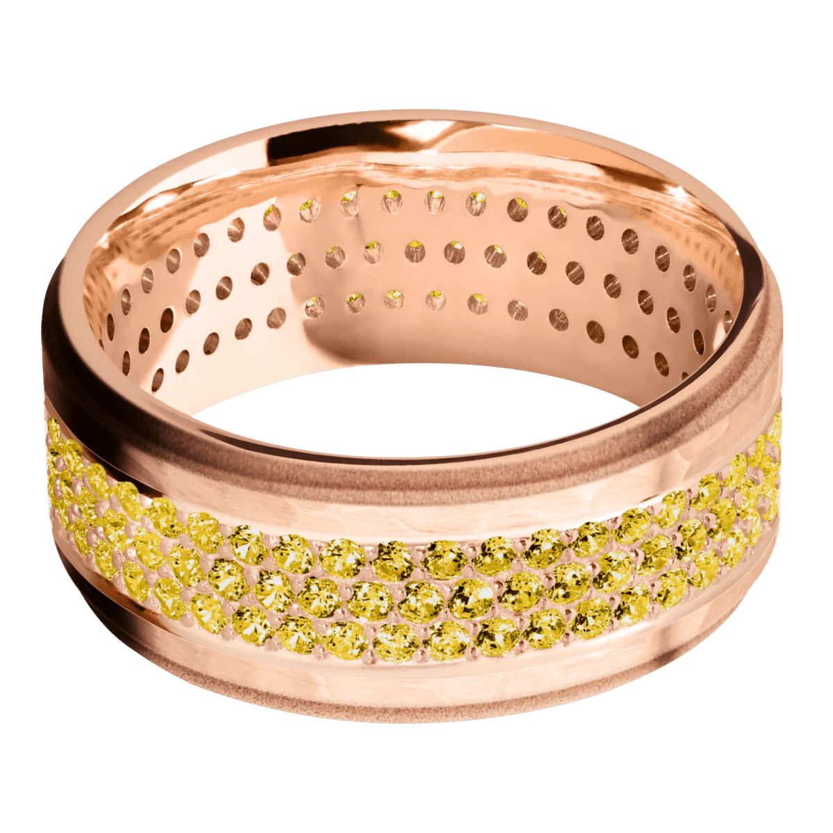 14K Rose Gold + Hammer , Sand Finish - Image 3