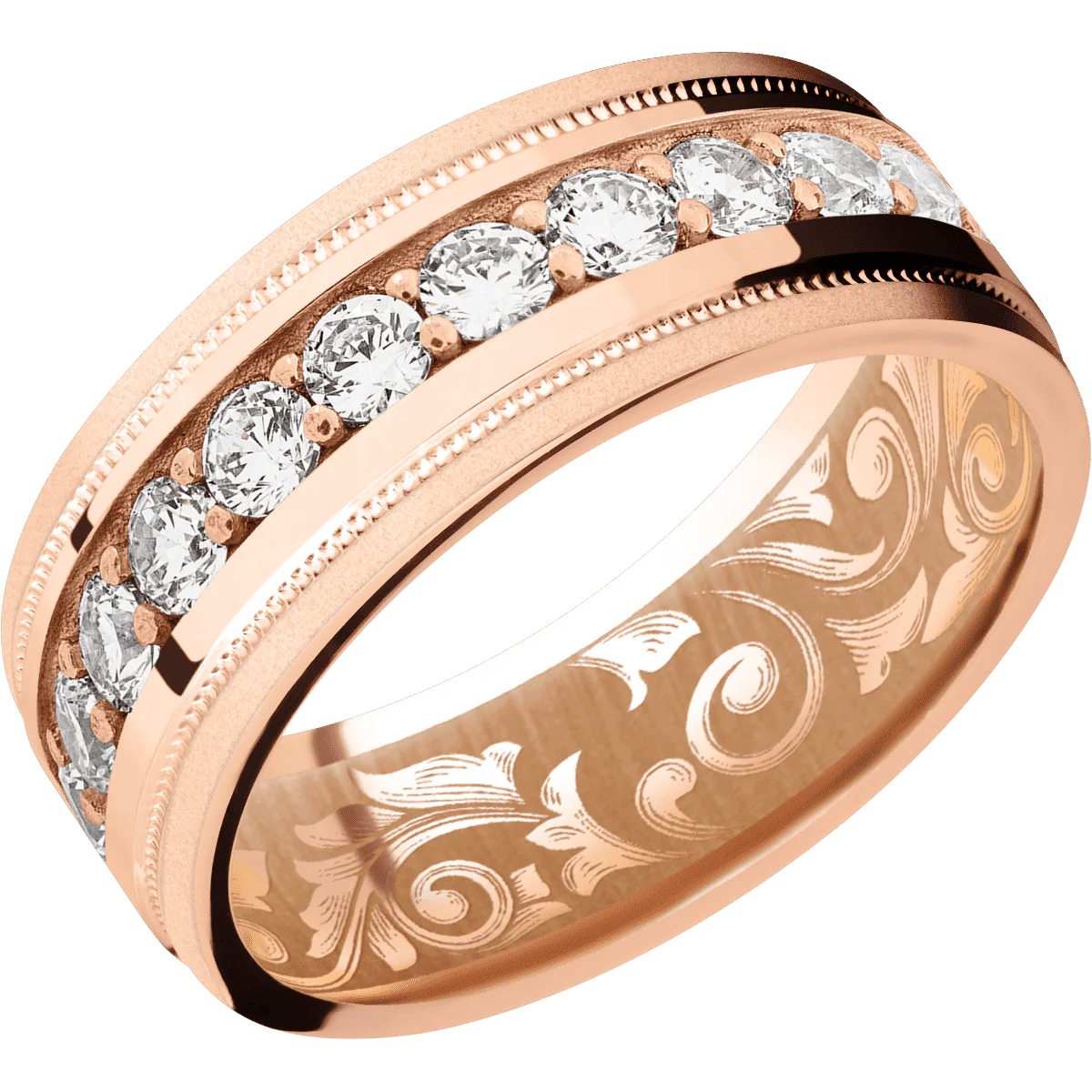 14K Rose Gold + Polish , Bead Finish - Image 2