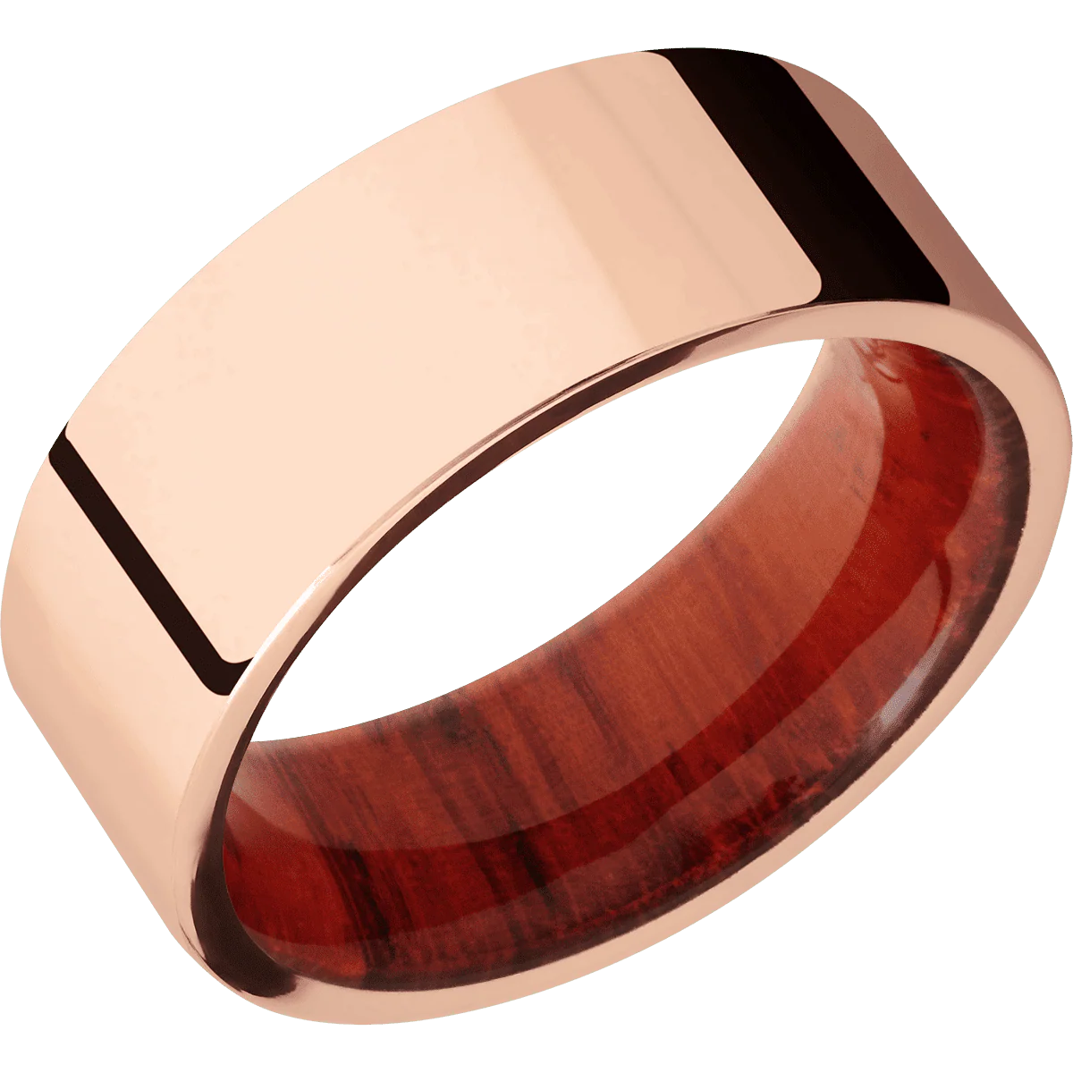 14K Rose Gold + Polish Finish + Padauk - Image 2