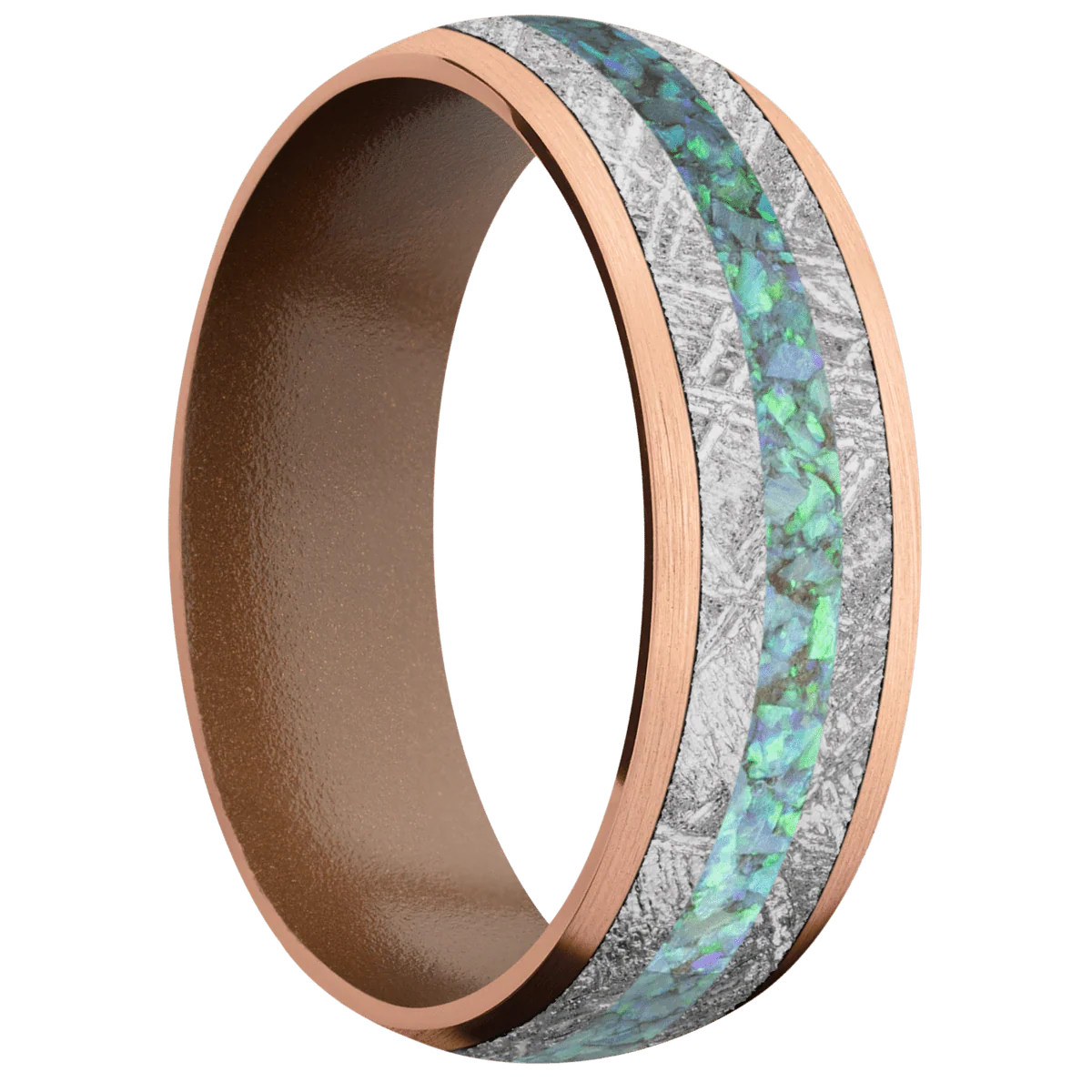 14K Rose Gold + Satin Finish + Copper Brown