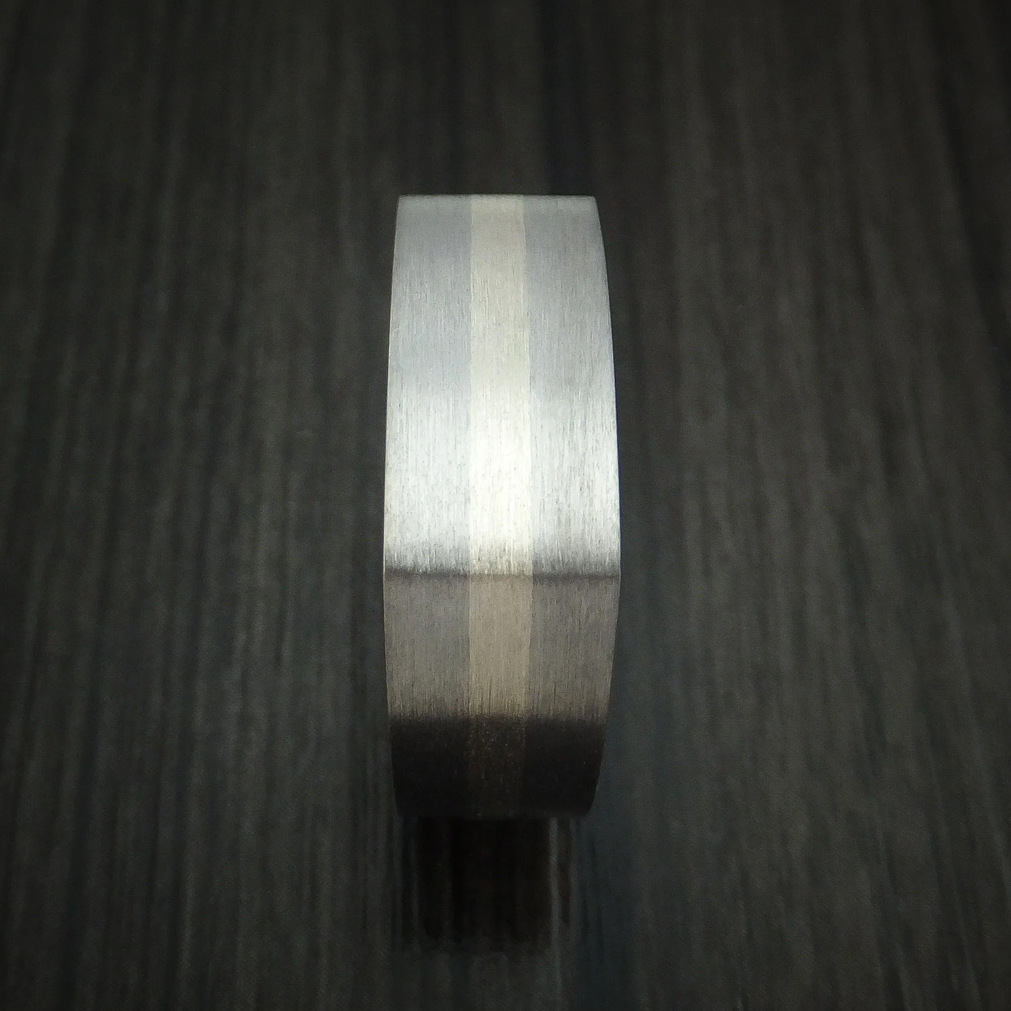 14K White Gold and Titanium Men's Ring Square Band - Image 4