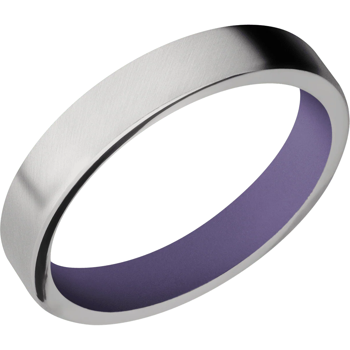 14K White Gold + Anglesatin Finish + Bright Purple - Image 2