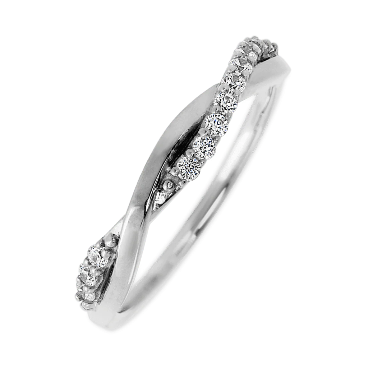 14K White Gold band with 13 Round Lab Grown Diamond having TCW-.2