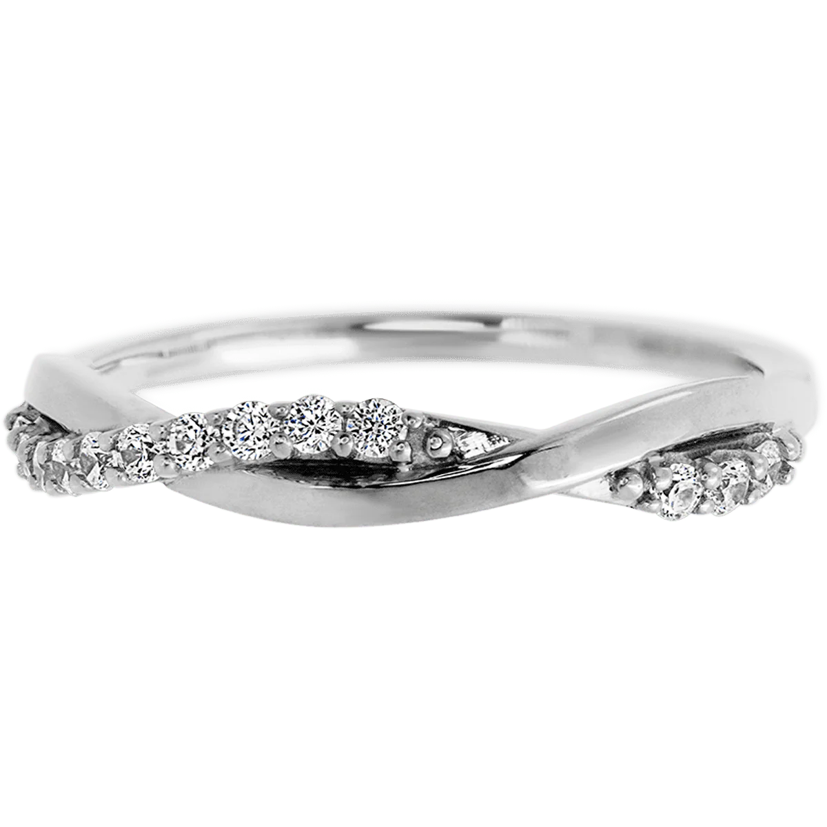 14K White Gold band with 13 Round Lab Grown Diamond having TCW-.2 - Image 2
