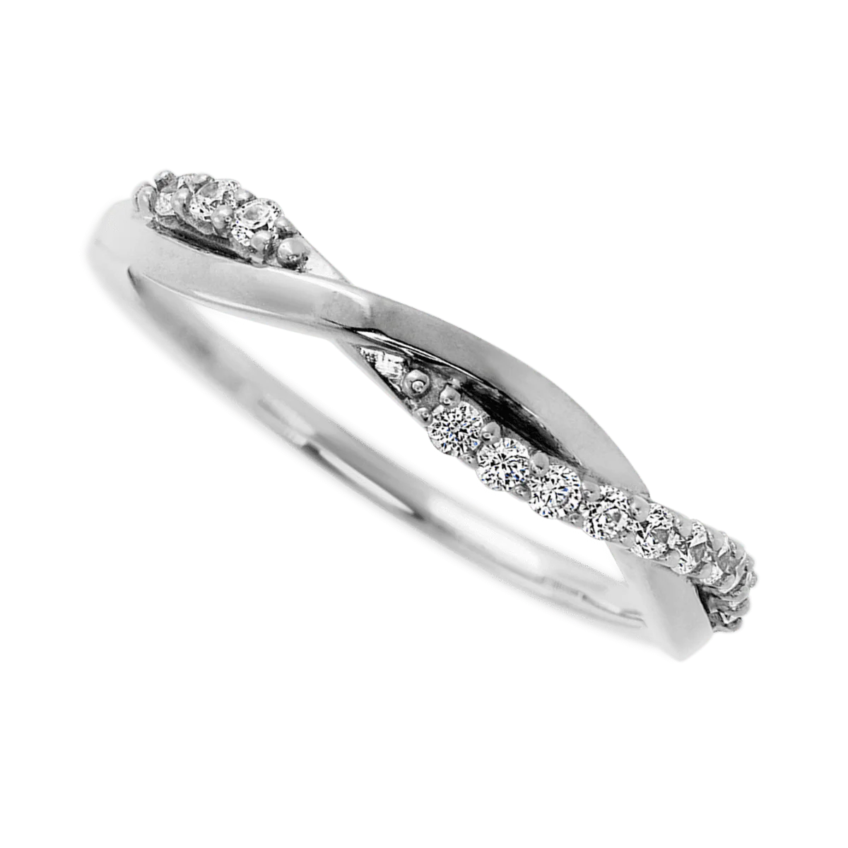 14K White Gold band with 13 Round Lab Grown Diamond having TCW-.2 - Image 3