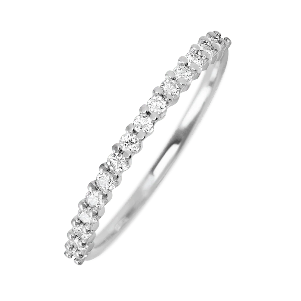 14K White Gold band with 18 Round Lab Grown Diamond having TCW-.27