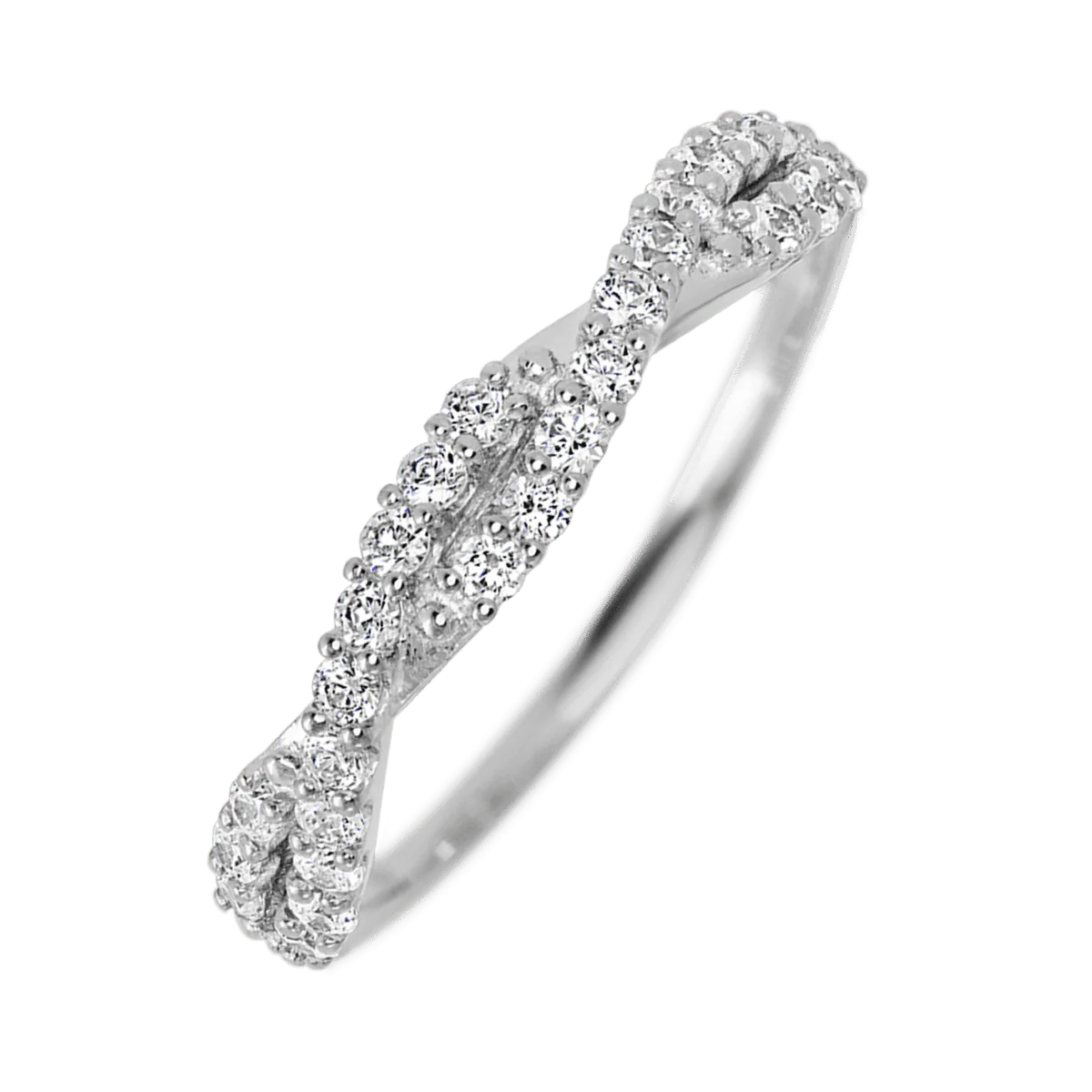 14K White Gold band with 26 Round Lab Grown Diamond having TCW-.39