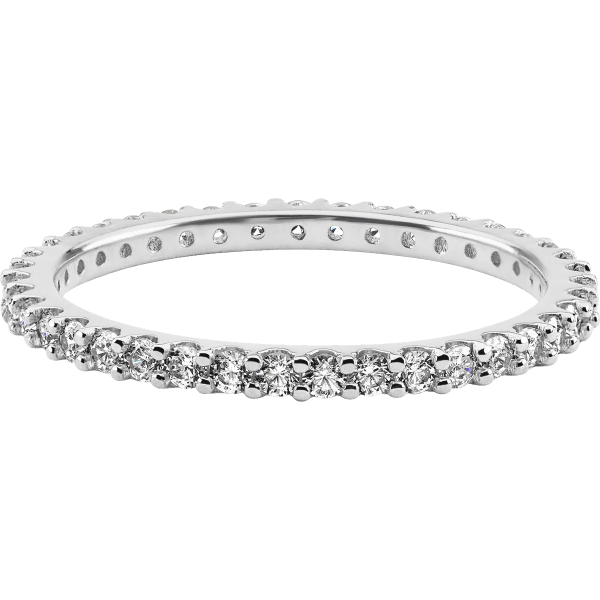 14K White Gold band with 41 Round Lab Grown Diamond having TCW-.62 - Image 2