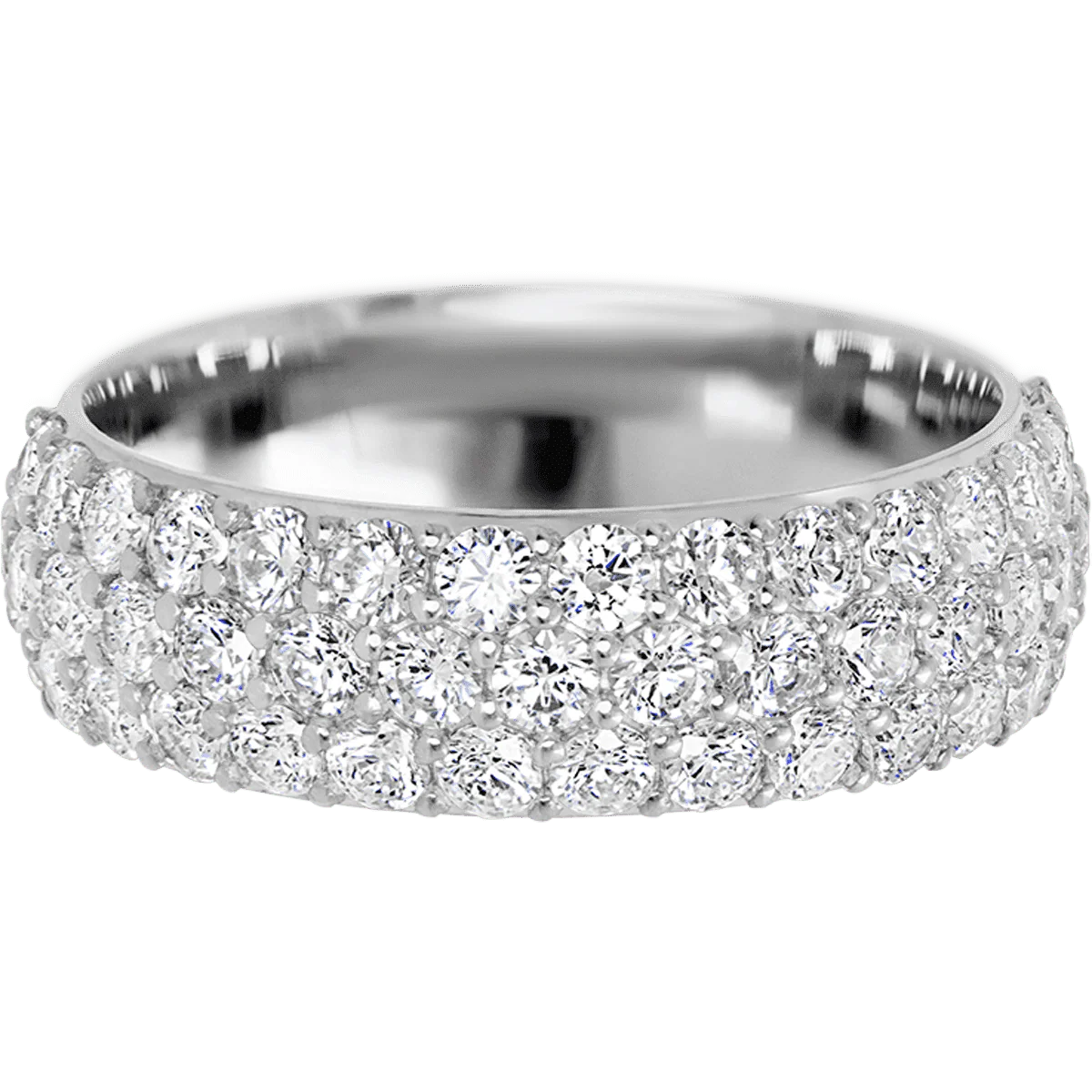 14K White Gold band with 46 Round Lab Grown Diamond having TCW-1.38 - Image 2